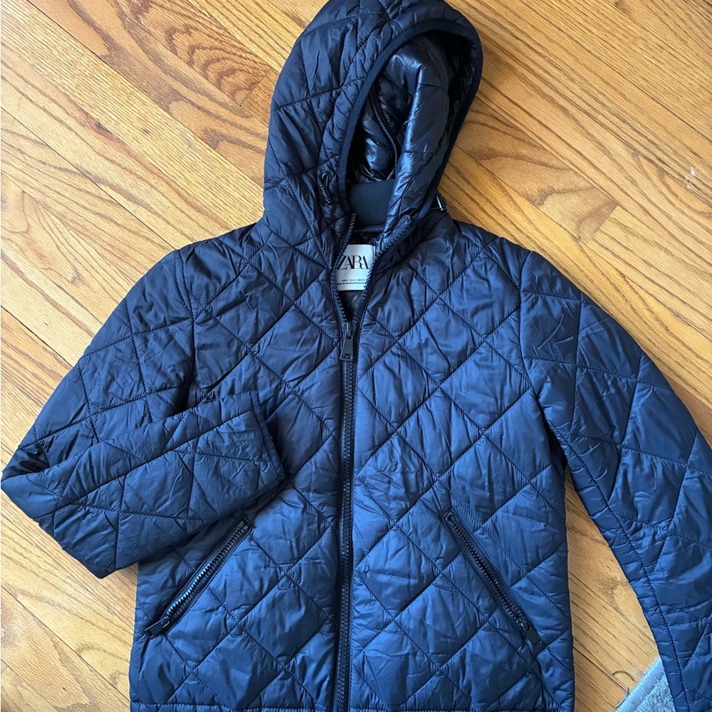 Zara Black Quilted Puffer Jacket